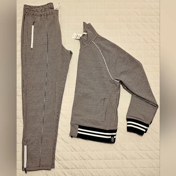 Todd snyder x champion italian wool houndstooth track jacket and italian wool houndstooth sweatpan hot sale